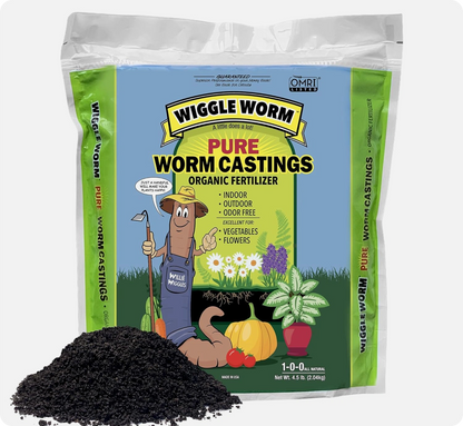 Worm Castings Fertilizer in 4.5lb Resealable Zipper Pouch